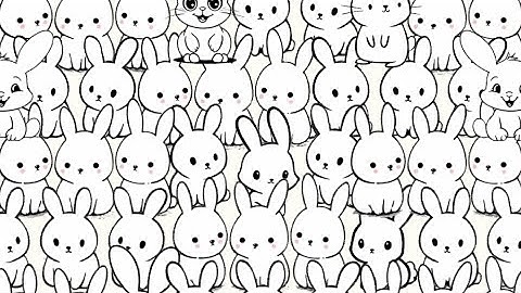 Annoying brain puzzle level 4 Find 10 different rabbits.