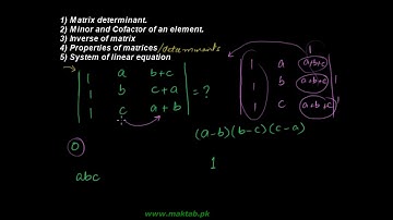Exam prep – F.Sc  Math LEC 3: Matrices and determinants