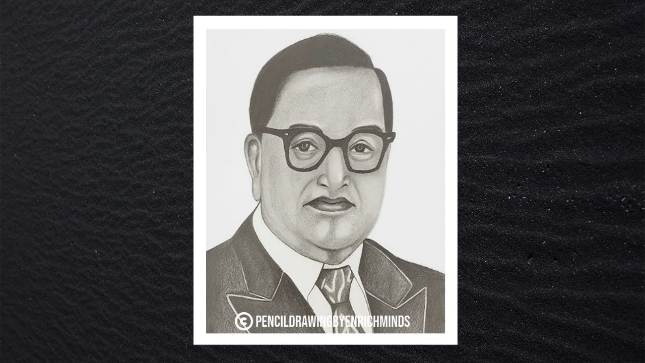 Portrait Drawing Of Dr. Bhimrao Ambedkar // Ambedkar Ji Face ...