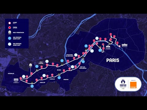 Marathon Paris 2024: the route - Elite and Mass race - YouTube