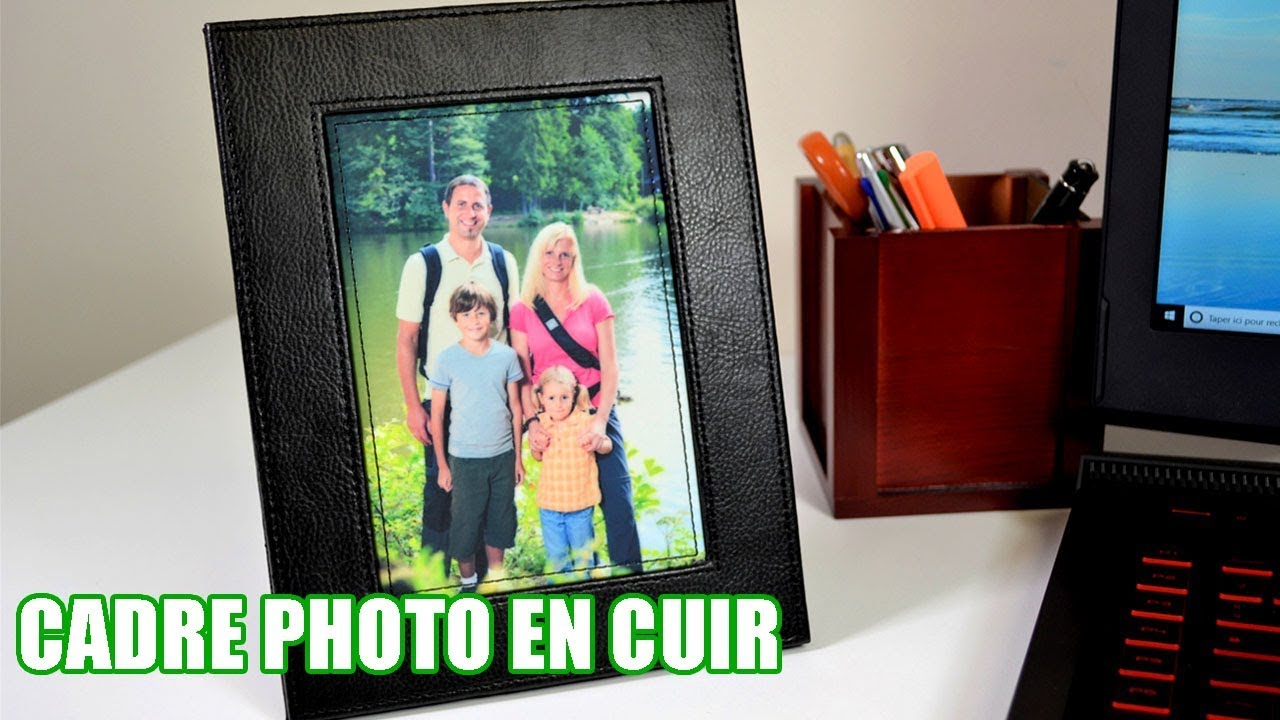 Cadre en cuir foulonné personnalisé avec 1 photo