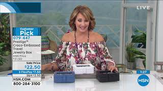 Colleen's Prestige CrocoEmbossed Blue Travel Jewelry Box