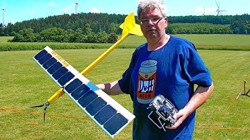 AMAZING RC SOLAR PLANE WITHOUT BATTERY SELFMADE FLIGHT DEMONSTRATION