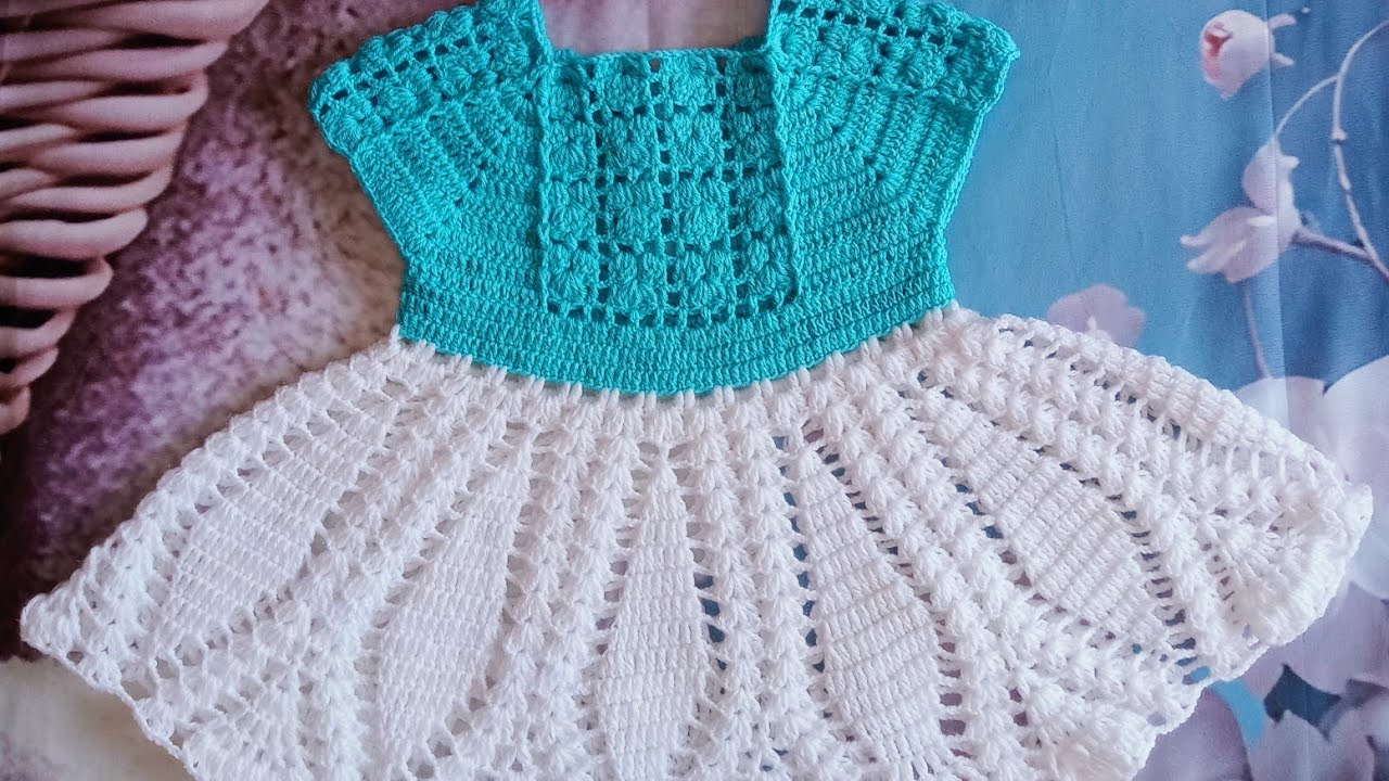 Красивое вязаное крючком платье для девочки #Размер от 1 до 3 лет