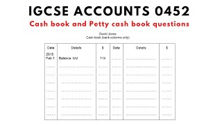 IGCSE Accounts 0452 | Petty cash and Cashbook questions