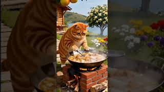 Orange Cat and the Rats   Chicken Party 🐱🍗🎉#animation #funny #animals #superhero #cute
