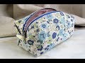 裏地付きキャラメルポーチ作り方　簡単作り方 マチ部分の折り方詳細編　How to sew a zipper box pouch　22cmファスナー使用