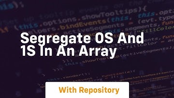 segregate 0s and 1s in an array