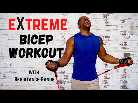 Resistance Band Bicep and Tricep Workout - Band Arms Workout