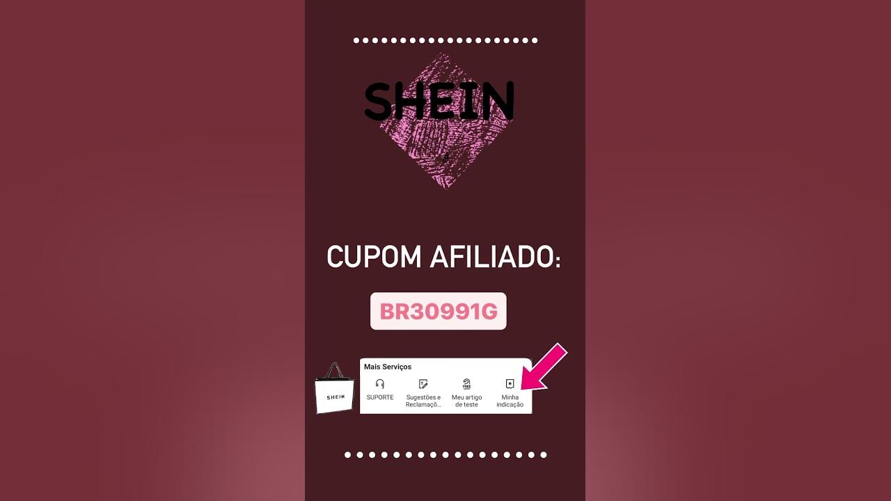 Código SHEIN 2023 afiliado. Cupom YouTube Código SHEIN 2023 afiliado. Cupom YouTube