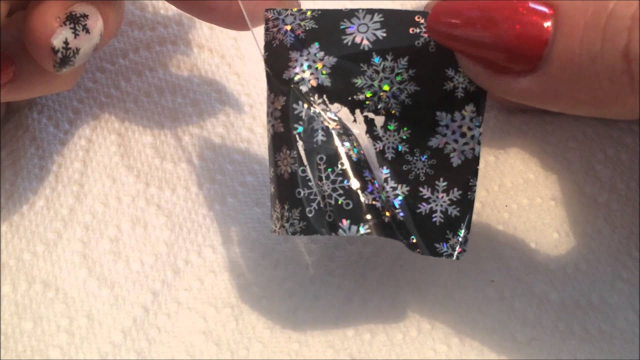 DIY - ** How to ** Full coverage nail foil - Snowflakes!
