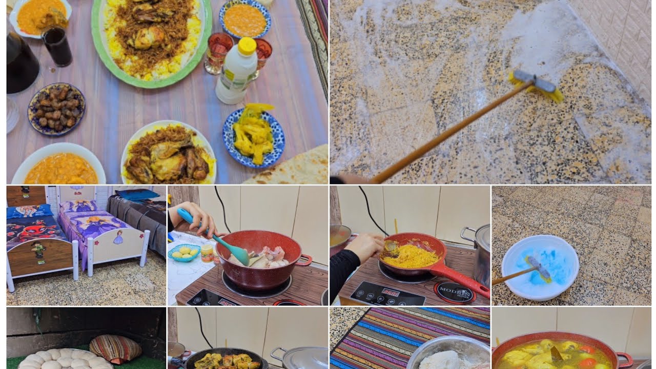 #روتين_رمضان_غسل🧹وجلف وعجن وطبخ💪كارثةصارت بيه طك تنور وحترك وجهي رد زوجي وعيالي  من حتركت