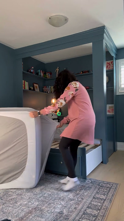 Did I ruin this IKEA HEMNES bed?! Full tutorial on my channel #ikeahacks #kidsroom