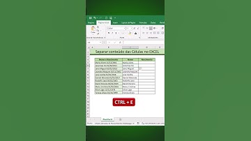 Preenchimento automático no Excel tecla de atalho CTRL + E #shorts