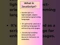 what is javascript ||  javascript used for  #javascript #interview #css #html
