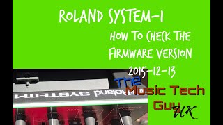 Roland System-1 - How to check the Firmware version - 2015-12-13