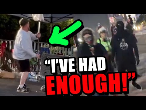 Based dude goes NUCLEAR on Antifa in Portland lol