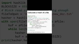 Calculate a hash of a file #python #pythonprogramming
