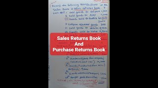 How To Prepare Sales Returns And Purchase Returns Books