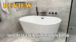 Vanity Art 54" x 30" Acrylic Freestanding Bathtub | Experience luxury with this freestanding tub