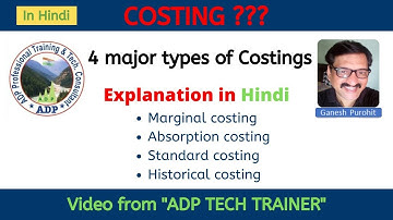 What is COSTING?? - Types - Presentation & Overview - Brief explanation in Hindi - ADP Tech Trainer