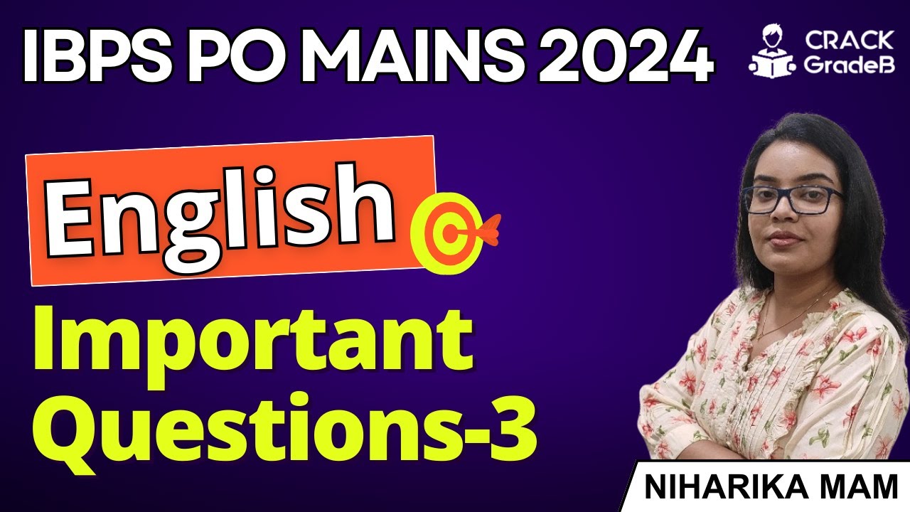 Important Questions for IBPS PO Mains English 3 - IBPS PO Mains 2024 ...