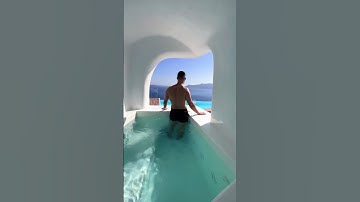 Imagine staying at a cave pool suite in Santorini! #santorini #greece #travel