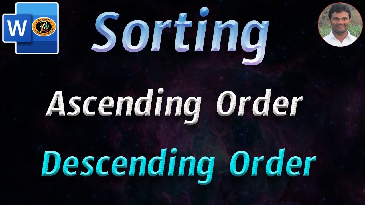 Sorting Option in Telugu MSWord By K. Ramesh YouTube