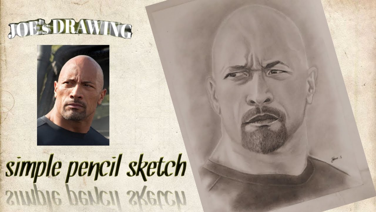 Dwayne Johnson sketsa Pencil  Drawing YouTube