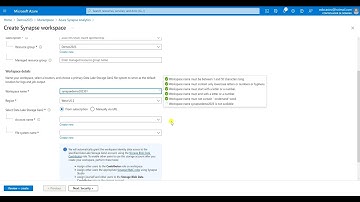 How to create an Azure Synapse Workspace