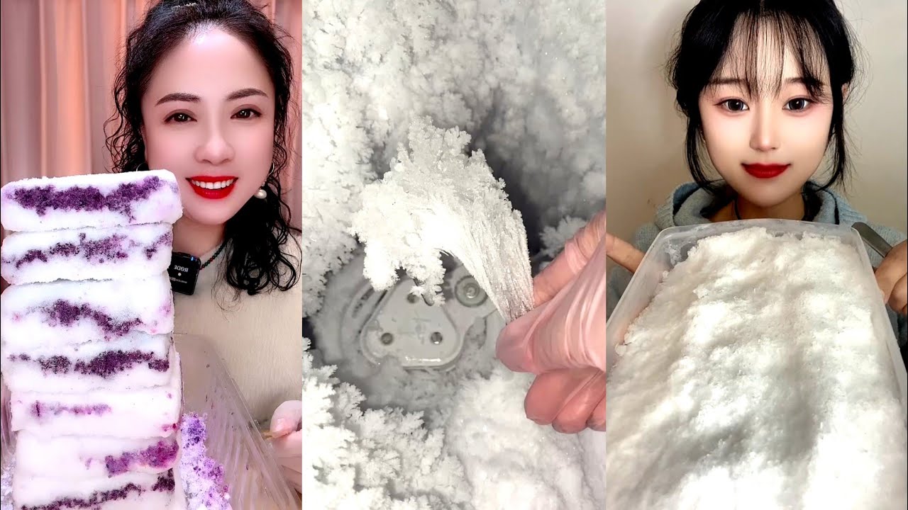ASMR WHITE ICE EATING / FREEZER FROST EAT 