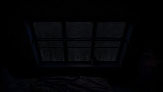 Black Screen Window  Rain on Roof & Thunder Sounds Relaxing Rain Sounds For Sleep, Meditation