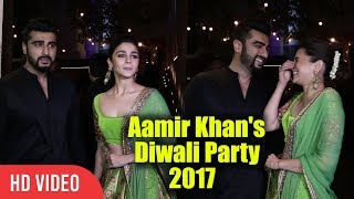 Alia Bhatt And Arjun Kapoor At Aamir Khan's Diwali Party 2017 | Viralbollywood