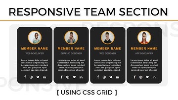 Responsive Team Section Using Only CSS Grid