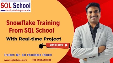 Snowflake Training with Real-time Project from Sql School I #snowflake #training #sqlschool