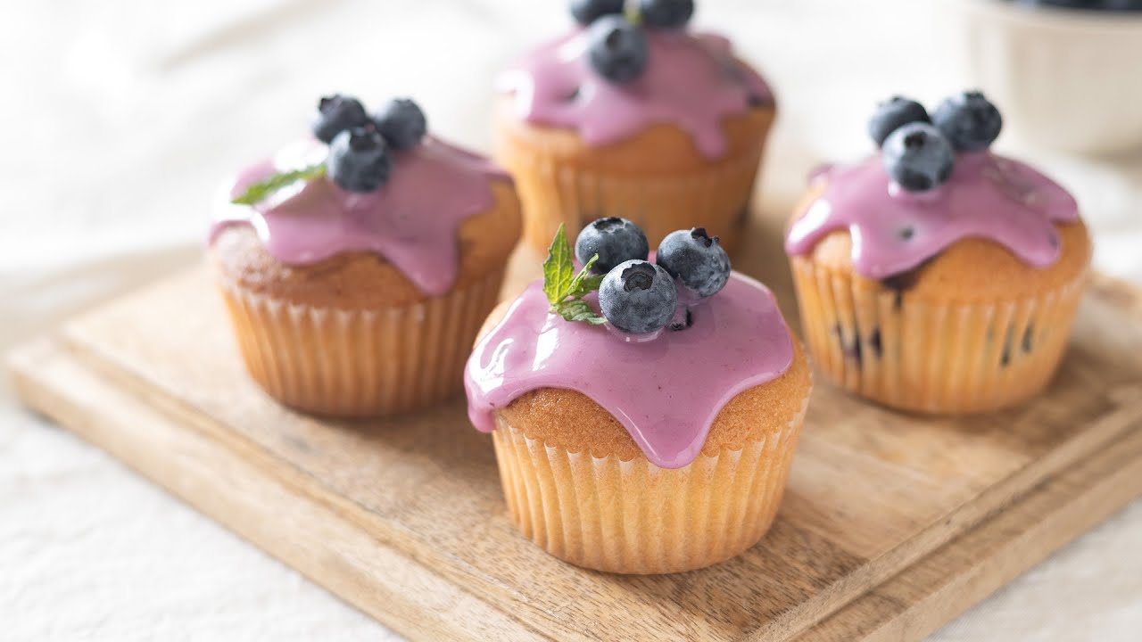 ブルーベリーのカップケーキの作り方 Blueberry Cupcakes｜HidaMari Cooking