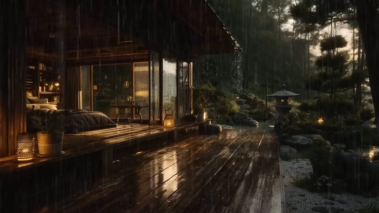 Peaceful Rainfall Over the Forest Cabin 🌧 | Relax Deeply and Sleep Well