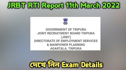 JRBT LDC Clerk Group C RTI Report