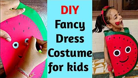DIY Watermelon Fancy Dress Costume 🍉 । How to make Fruit Fancy Dress with Paper #diy #fancydress