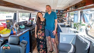 Family of 3 in Coach Bus w/ Incredible Under-Mount Storage