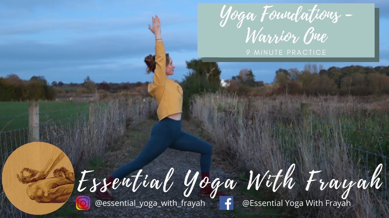 YOGA FOUNDATIONS // How to do Warrior One, Virabhadrasana  one@essential_yoga_with_frayah 