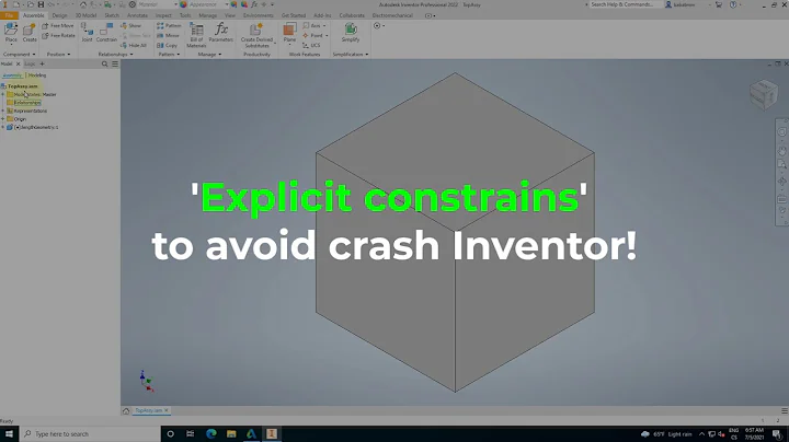 iLogic in Inventor and Explicit constrains to avoid crash