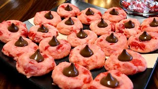 Cherry Chocolate Kiss Cookies / Holiday Recipes