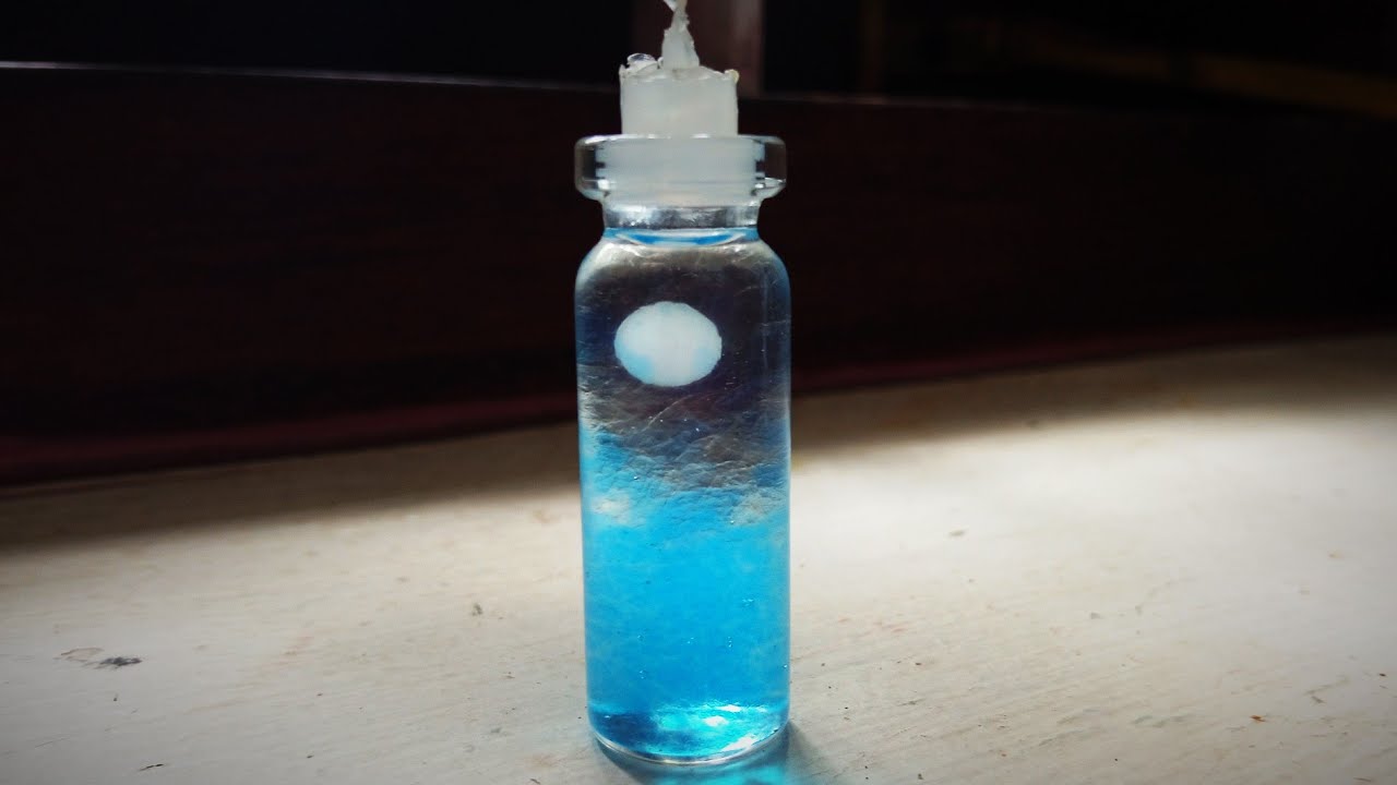 Ocean in bottle with crystal ball jellies