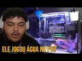Ele jogou ÁGUA dentro do PC ainda FUNCIONANDO!!