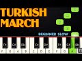 Turkish March - Mozart / BEGINNER PIANO TUTORIAL SLOW