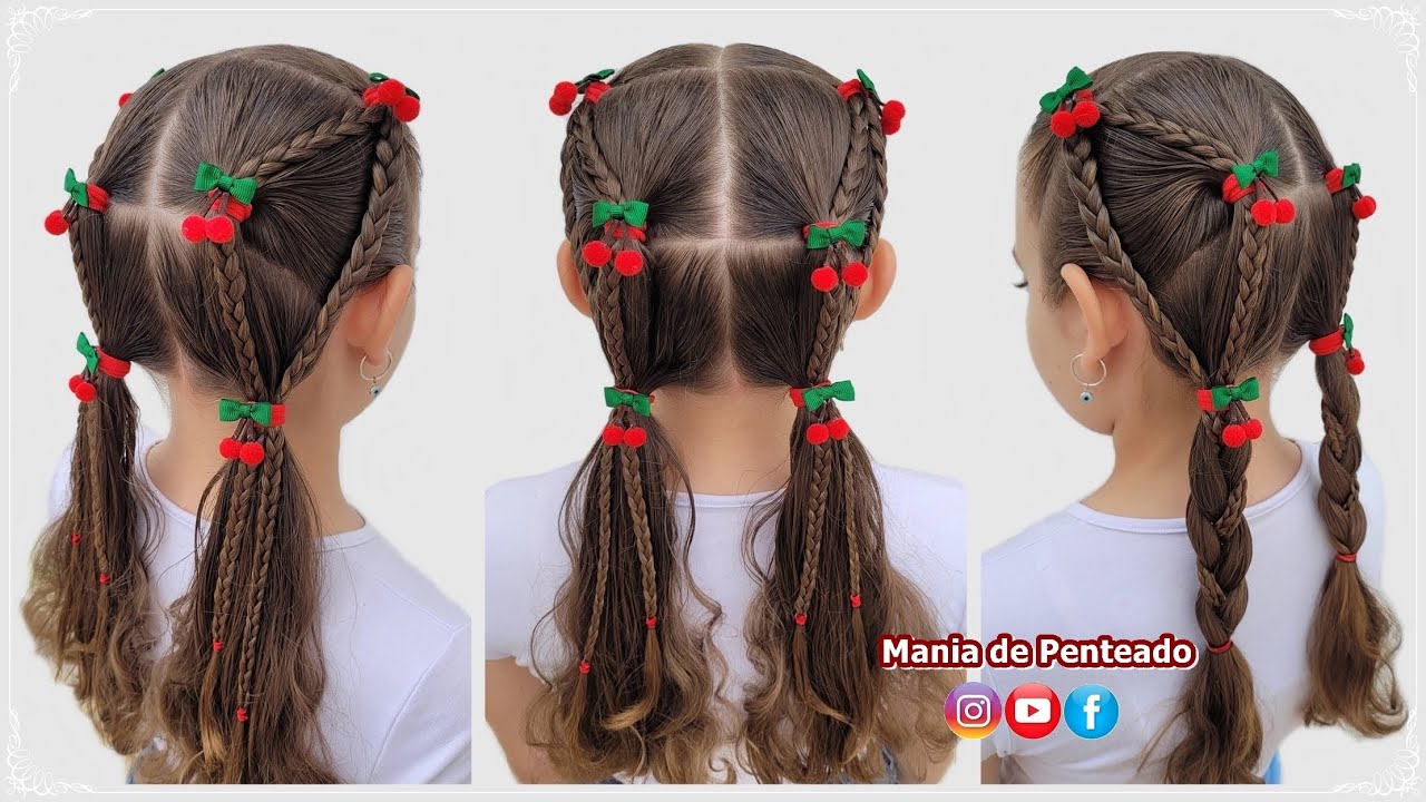 Penteado Escolar Fácil com Tranças e Maria Chiquinha | Easy School ...