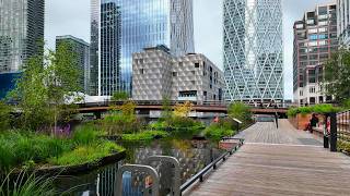 [4K] Canary Wharf | Eden Dock | Roof Garden | London Walk