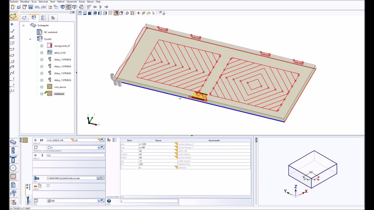 woodWOP 6.1 parametric exterior door with texture - YouTube