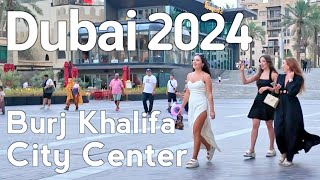 Dubai 4K Amazing Burj Khalifa City Center Walking Tour 